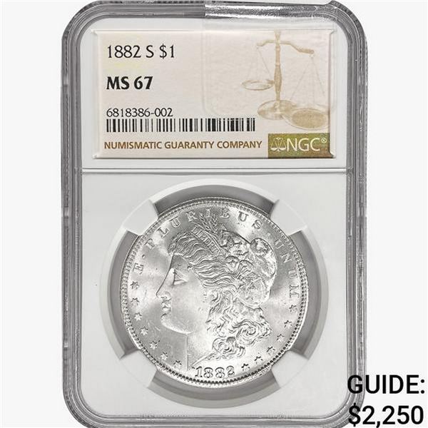 1882-S Morgan Silver Dollar NGC MS67