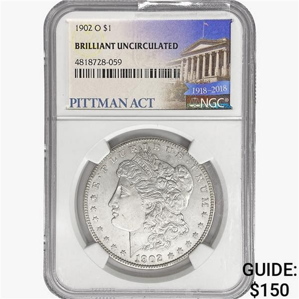 1902-O Morgan Silver Dollar NGC BU