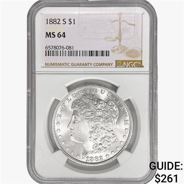 1882-S Morgan Silver Dollar NGC MS64