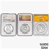 Image 1 : [3] 1955-1961 Franklin Half Dollar NGC/ANACS PF/MS