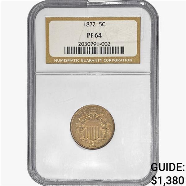 1872 Shield Nickel NGC PF64