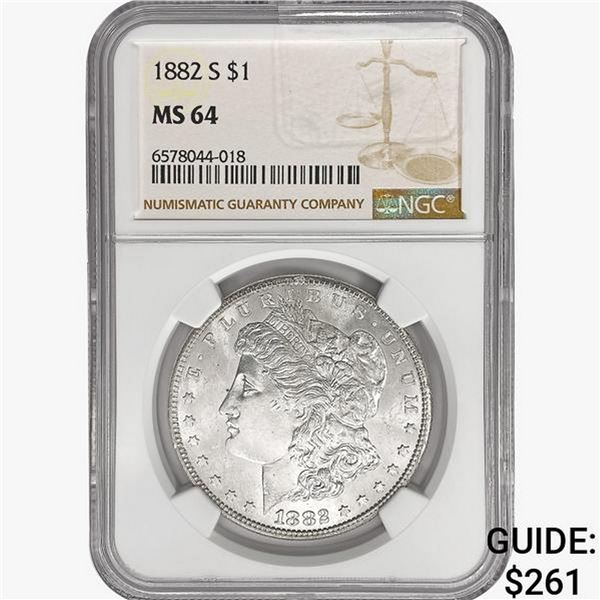 1882-S Morgan Silver Dollar NGC MS64