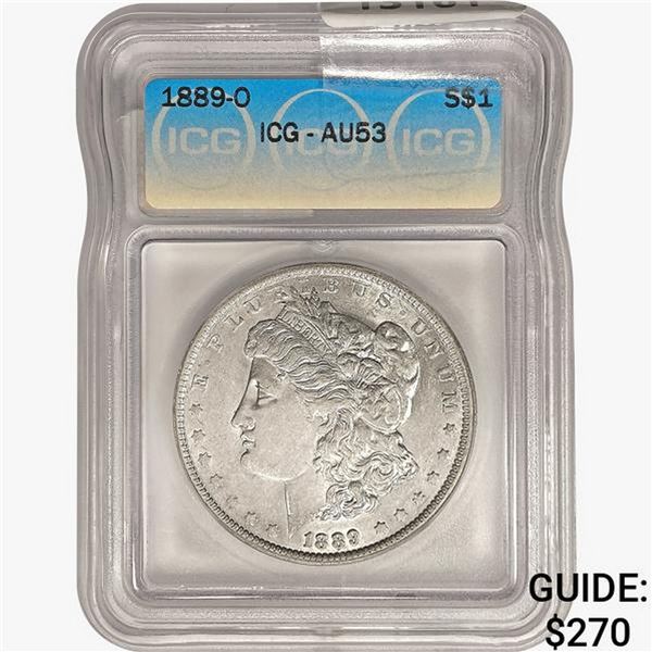 1889-O Morgan Silver Dollar ICG AU53