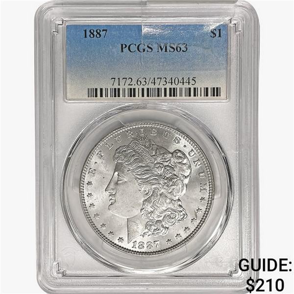 1887 Morgan Silver Dollar PCGS MS63