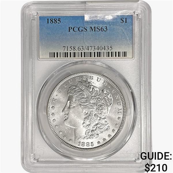 1885 Morgan Silver Dollar PCGS MS63