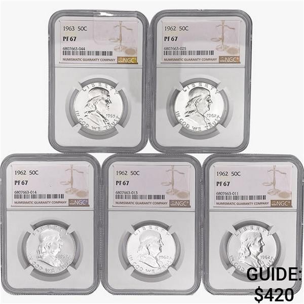 [5] 1962 & 1963 Franklin Half Dollar NGC PF67