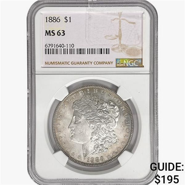 1886 Morgan Silver Dollar NGC MS63