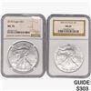 Image 1 : [2] 2006 & 2018 Silver Eagle NGC MS69/70
