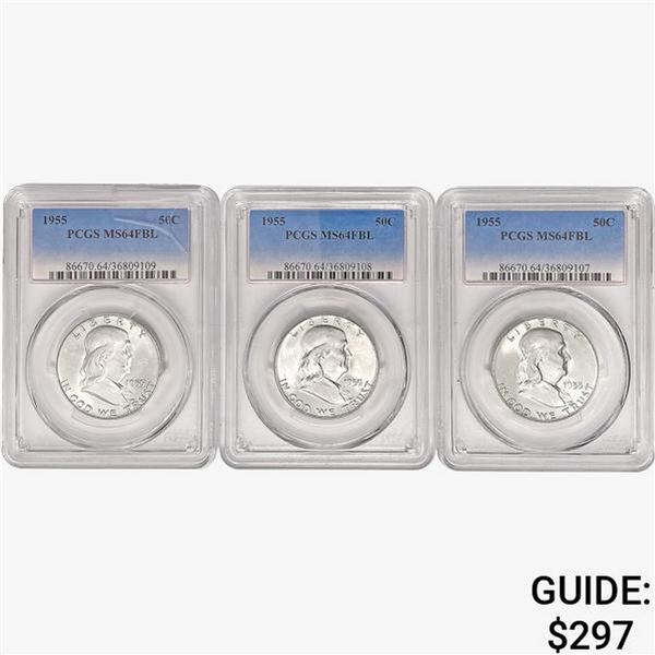 [3] 1955 Franklin Half Dollar PCGS MS64 FBL