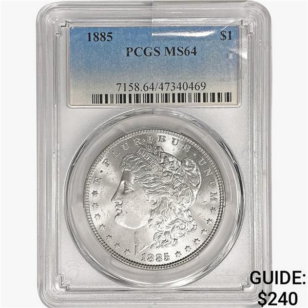 1885 Morgan Silver Dollar PCGS MS64