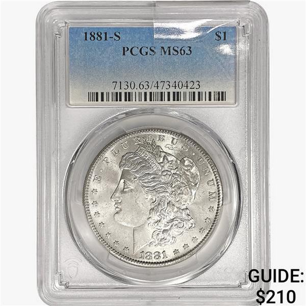 1881-S Morgan Silver Dollar PCGS MS63