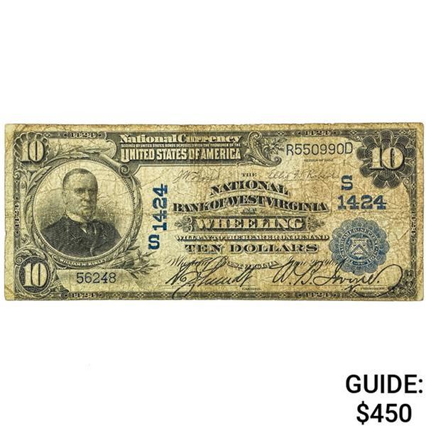 1902 $10 Wheeling W. V. Natl. Currency Note