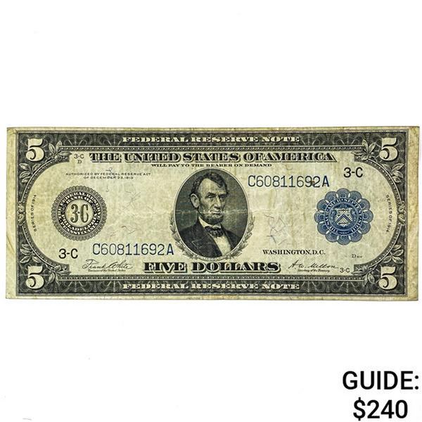 1914 $5 Lg. Silver Certificate