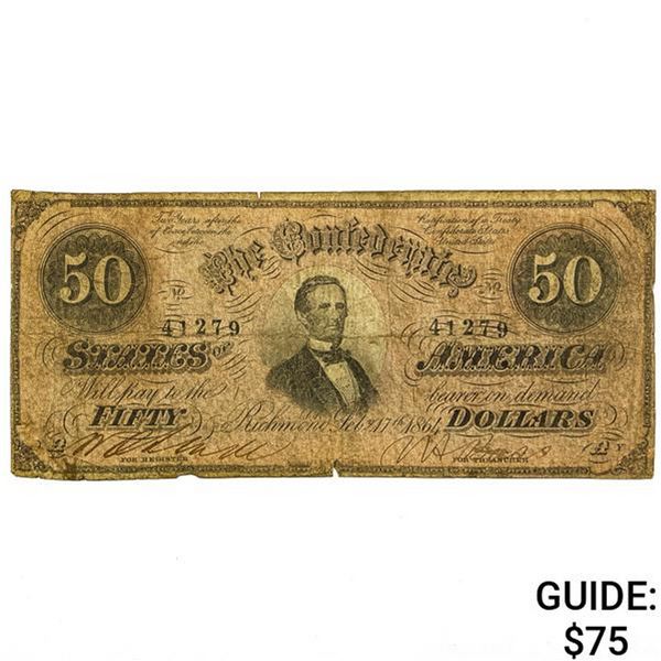 1864 $50 Confederate Note
