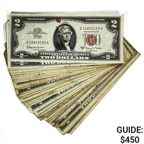 1963 $2 US Note Collection; $100 FV