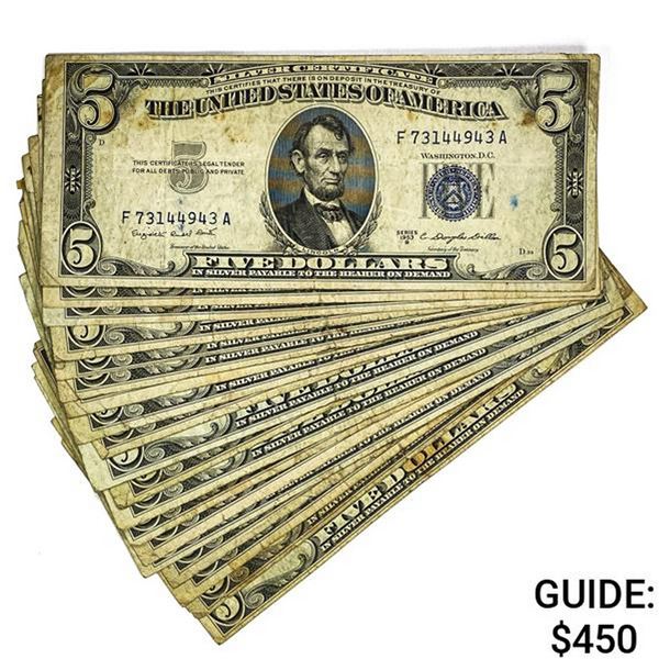 1953 $5 Silver Cert. Collection; $100 Fv