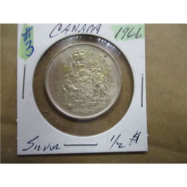 1966 CANADA SILVER HALF DOLLAR