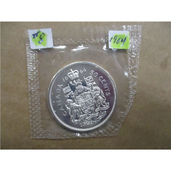 1964 PROOF CAMEO CANADA SILVER HALF DOLLAR