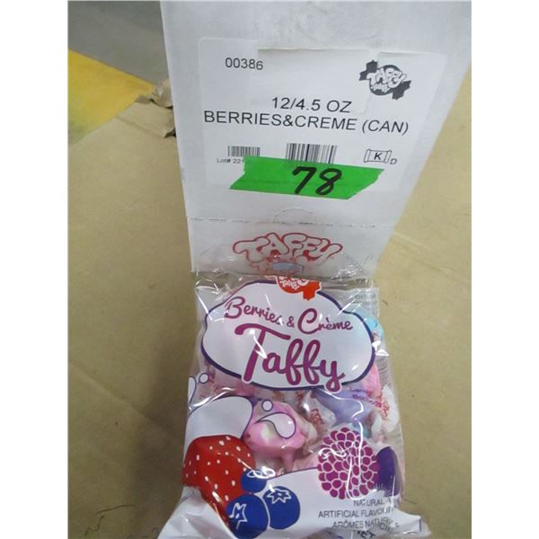 SHELF PULLS (AS IS):  BERRY & CREAM TAFFY (12 X 4.5 OZ) - PER BOX