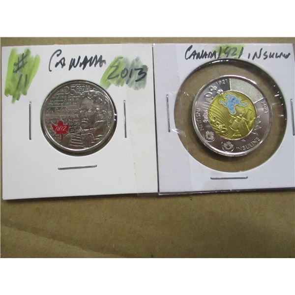2013 CANADA MAPLE LEAF QUARTER & 1921 INSULIN MINT TOONIE