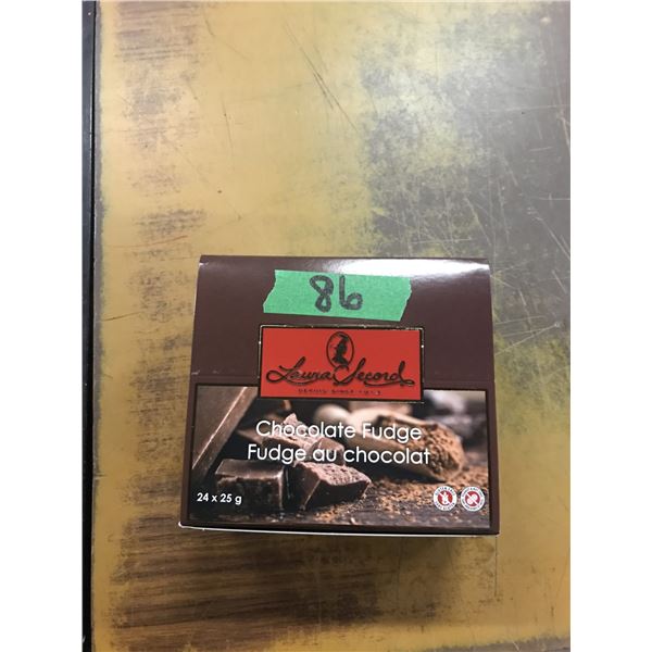 SHELF PULLS (AS IS):  LAURA SECORD CHOCOLATE FUDGE (24 X 25G) - BOX