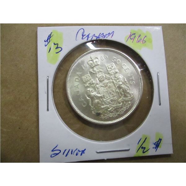 1965 CANADA SILVER HALF DOLLAR