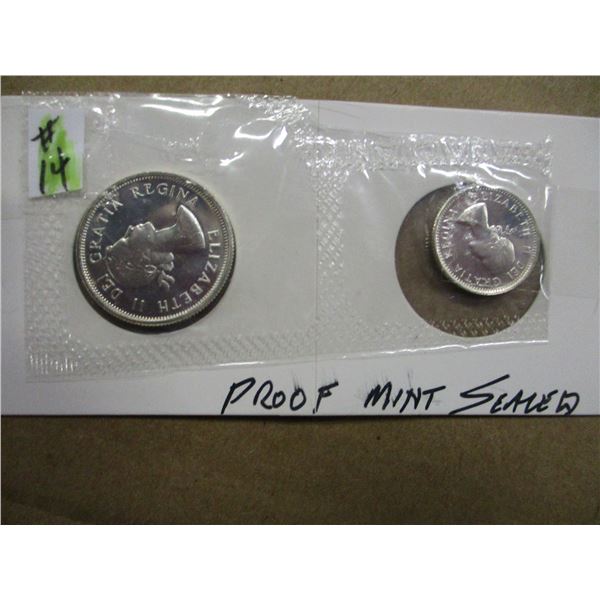 1964 PROOF CANADA SILVER DIME & QUARTER (MINT SEALED)