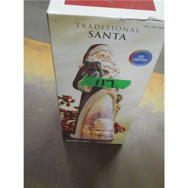 LIGHTED SANTA ORNAMENT
