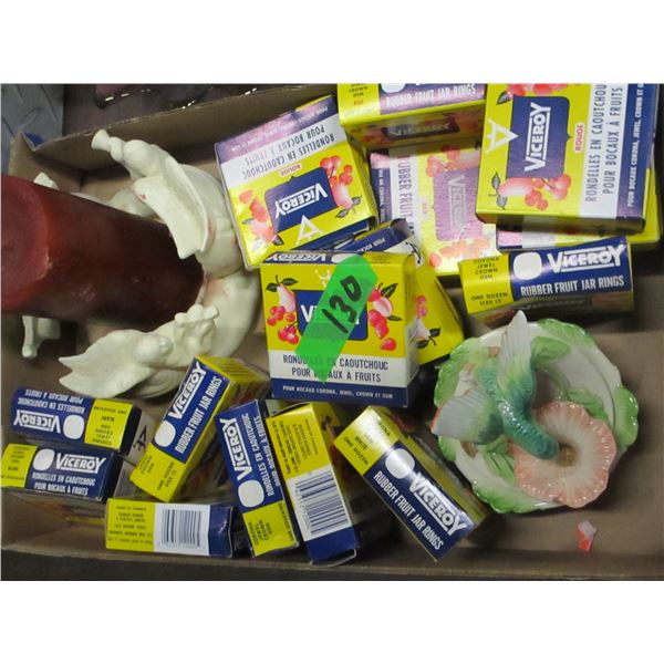 BOX C/W RUBBER JAR RINGS & ORNAMENTS