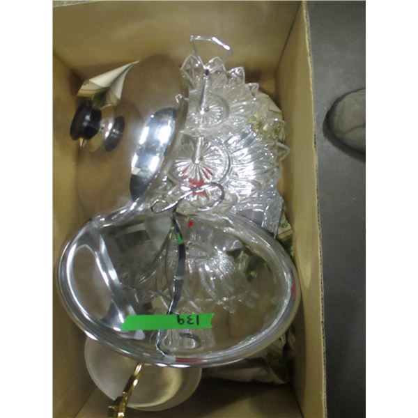 BOX C/W DISHWARE & COLLECTIBLES