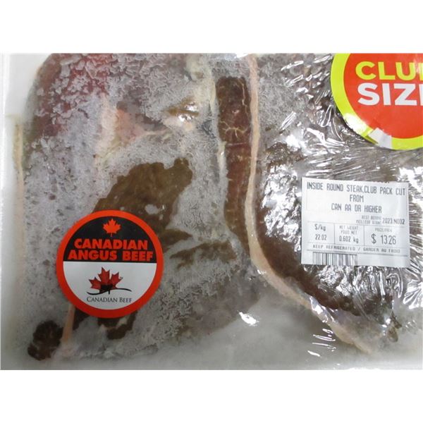 SHELF PULLS (AS IS):  CLUB PACK INSIDE ROUND STEAK (APPROX. $13.26)
