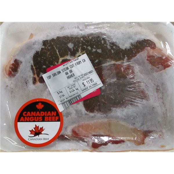 SHELF PULLS (AS IS):  TOP SIRLOIN STEAK (APPROX. $11.95)