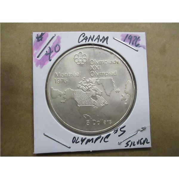 1976 MONTREAL OLYMPICS SILVER $5 COIN