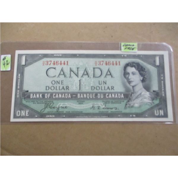 1954 DEVILS FACE BANK OF CANADA $1 BILL