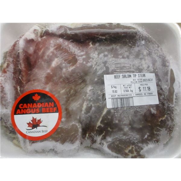 SHELF PULLS (AS IS):  BEEF SIRLOIN TIP STEAK (APPROX. $11.13)