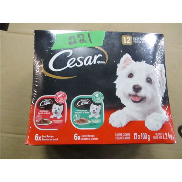 SHELF PULLS (AS IS):  CESARS DOG FOOD (12 X 100G)