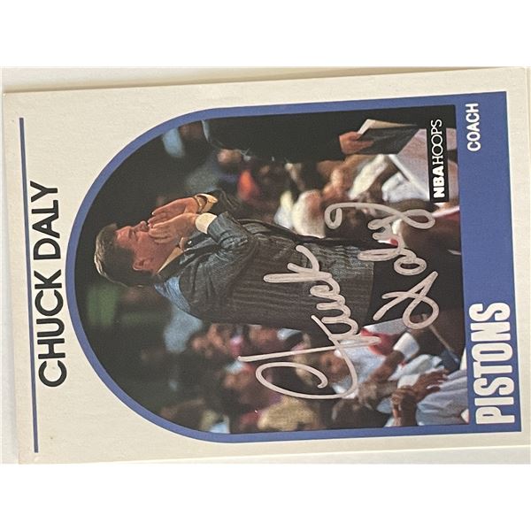 Detroit Pistons Coach Chuck Daly 1989 NBA 11 signed trading card
