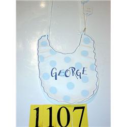 BLUE POLKA DOT (GEORGE) BABY BIB