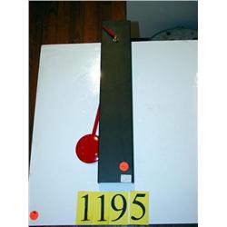 CLOCK BLACK W/ RED, SILVER