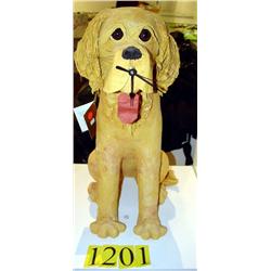 YELLOW LAB SITTING DOG CLOCK
