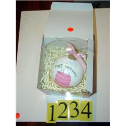 ORNAMENT/HAPPY BIRTHDAY PINK