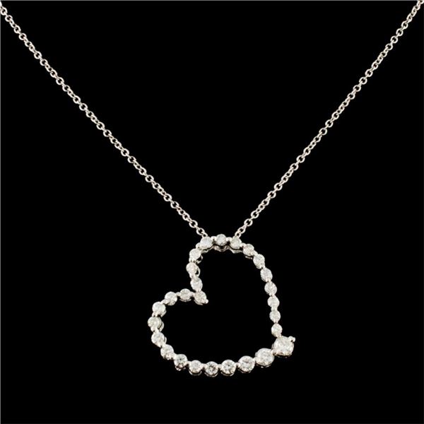 14K White Gold 0.71ctw Diamond Pendant