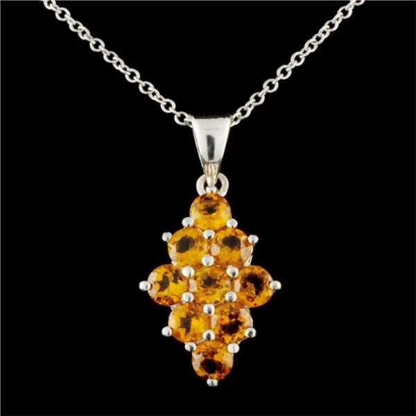 14K White Gold 1.28ctw Topaz Pendant