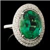 Image 3 : 18K Gold 6.24ct Emerald & 0.60ctw Diamond Ring