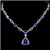 Image 1 : 18K Gold 15.47ct Tanzanite & 2.37ctw Diamond Neckl