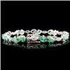 Image 2 : 14K Gold 4.21ct Emerald & 1.20ctw Diamond Bracelet