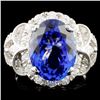 Image 1 : 18K Gold 6.17ct Tanzanite & 1.32ctw Diamond Ring