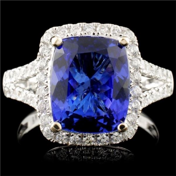 18K Gold 3.80ct Tanzanite & 0.54ctw Diamond Ring