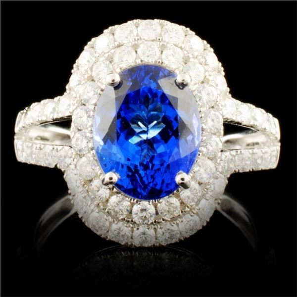 18K Gold 2.78ct Tanzanite & 1.05ct Diamond Ring