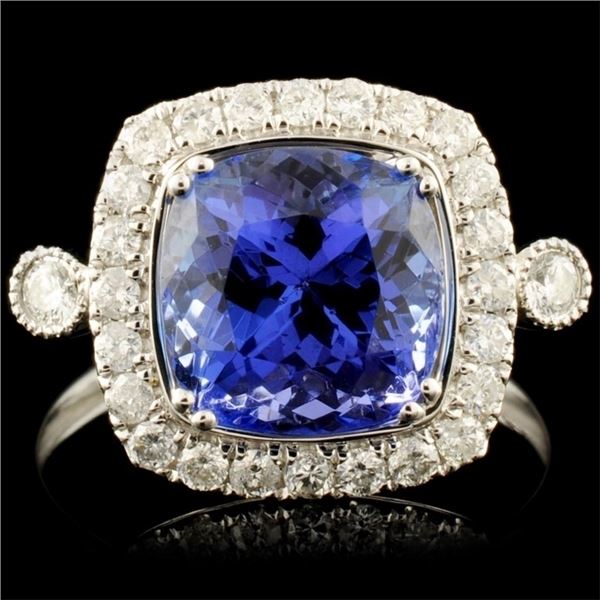 14K Gold 3.55ct Tanzanite & 0.42ctw Diamond Ring